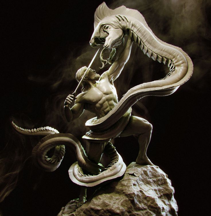 a sculpture of the hero Beowulf